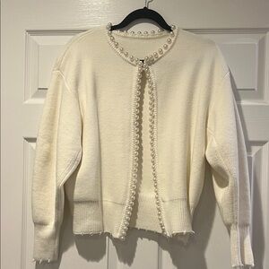 Commense Cream Cardigan with Pearl Details size XS